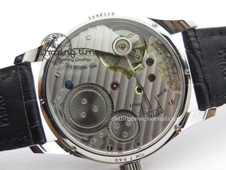 MIROTIME 0407 Portuguese IW544404 SS Gray Dial On Black Leather Strap A Practical 7259
